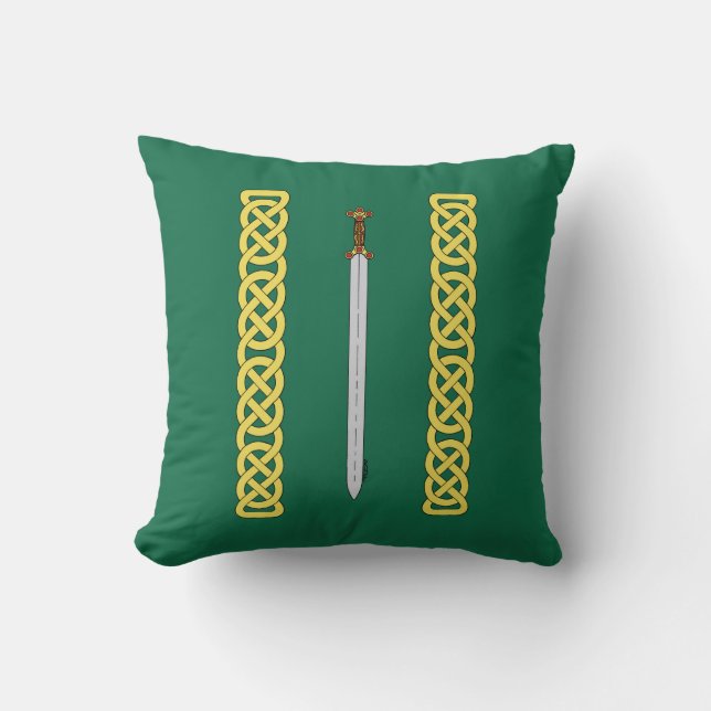 Ancient Celtic Sword and Knotwork Kussen (Voorkant)