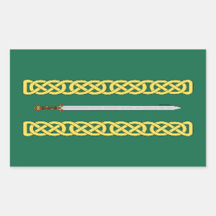 Ancient Celtic Sword and Knotwork Rechthoekige Sticker