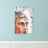 Ancient chieftan en fractaal patroon canvas afdruk (Insitu (Houten vloer))