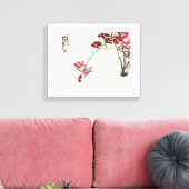 Ancient China Painting-Qi Baishi-Red Wintersweet Canvas Afdruk (Insitu (Woonkamer))