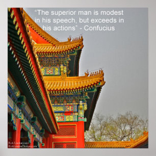 Ancient Chinees Architectuur Confucius Poster