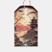 Ancient Chinees Label voor gesneden Chinese scènep Cadeaulabel (Voorkant)