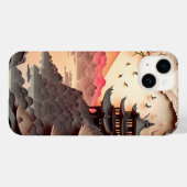 Ancient Chinees Scene Paper Cut iPhone 14 Hoesje (Achterkant (horizontaal))