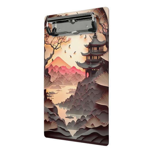 Ancient Chinees scène Paper Cut Mini Cliboard Mini Klembord (Angled2)