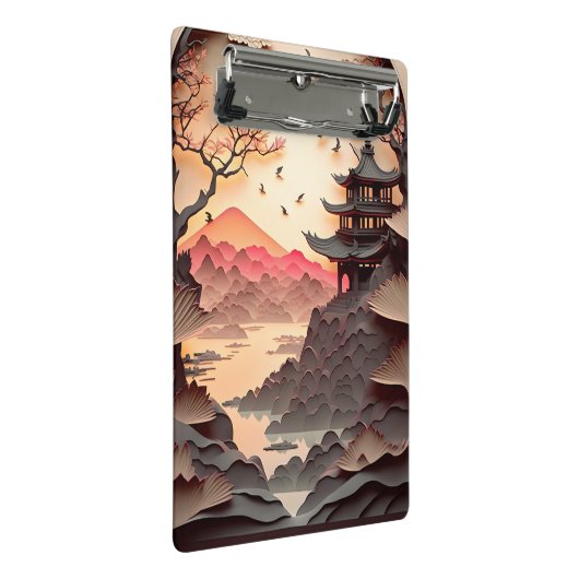 Ancient Chinees scène Paper Cut Mini Cliboard Mini Klembord (Schuin)