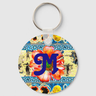 Ancient Dancewith daisy and monogram Sleutelhanger
