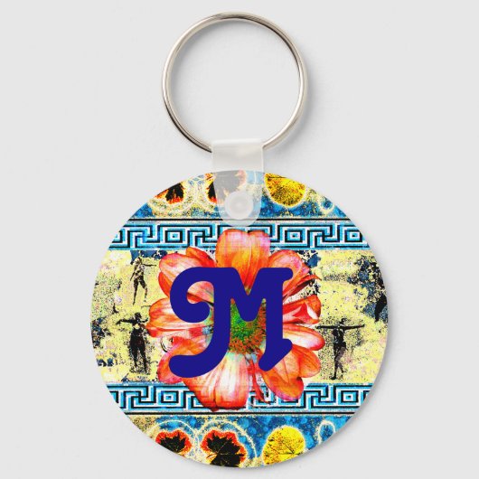 Ancient Dancewith daisy and monogram Sleutelhanger (Voorkant)