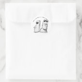 Ancient Easter Island Statues Sketch Ronde Sticker (Tas)