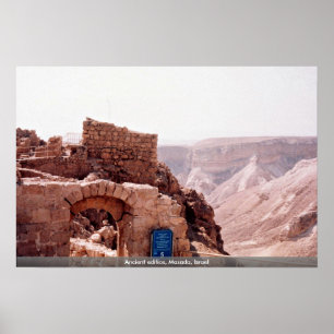 Ancient edifice, Masada, Israël Poster