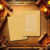 Ancient Egypt Hieroglyphic Motifs Egyptian Wedding Kaart