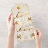 Ancient Egypt Pyramids Of Giza Egyptian Wedding All In One Uitnodiging (Afscheurbaar)