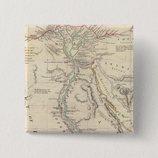 Ancient Egypte Vierkante Button 5,1 Cm (Voorkant)