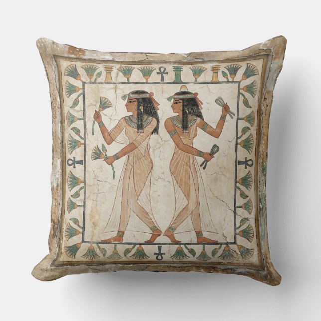 Ancient Egyptian Dancers Fresco Kussen (Voorkant)