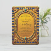 Ancient Egyptian Gold Wedding Invitation (Debout devant)