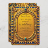 Ancient Egyptian Gold Wedding Invitation (Devant / Derrière)