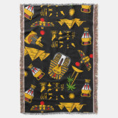 Ancient  Egyptian Hieroglyphic Pattern Background  Deken (Voorkant Verticaal)