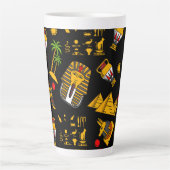 Ancient  Egyptian Hieroglyphic Pattern Background  Latte Mok (Voorkant)