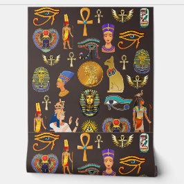 Ancient Egyptian Hieroglyphic Pattern Symbol    Behang