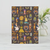 Ancient Egyptian Hieroglyphic Pattern Symbol       Feestdagenkaart (Staand voorkant)