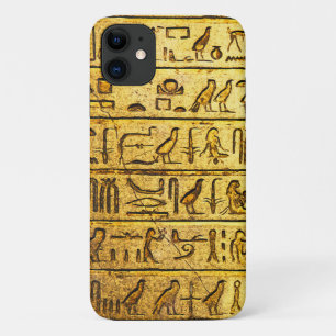 Ancient Egyptian Hieroglyphs Yellow iPhone 11 Hoes
