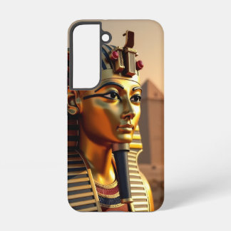 Ancient Egyptian King Tut Gold Mask with Pyramids Samsung Galaxy Hoesje