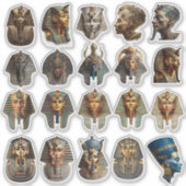 Ancient Egyptian Pharaoh Faces Stickers | Gold 3D (Voorkant)