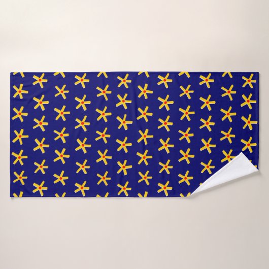 Ancient Egyptian Style Star Pattern v2 - Deep Navy Badhanddoek (Badhanddoek)