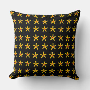 Ancient Egyptian Style Star Pattern - Zwart Kussen