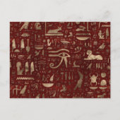 Ancient Egyptisch hiërogliefen rood leder en goud Briefkaart (Voorkant)