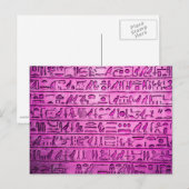 Ancient Egyptisch Hieroglyphs Paars Briefkaart (Voorkant / Achterkant)