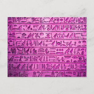 Ancient Egyptisch Hieroglyphs Paars Briefkaart