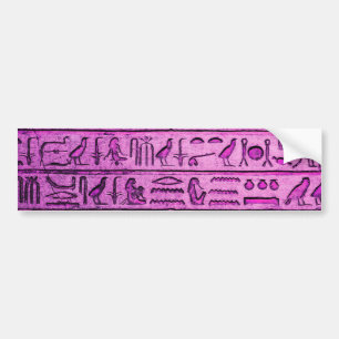 Ancient Egyptisch Hieroglyphs Paars Bumpersticker