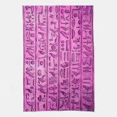 Ancient Egyptisch Hieroglyphs Paars Theedoek (Verticaal)