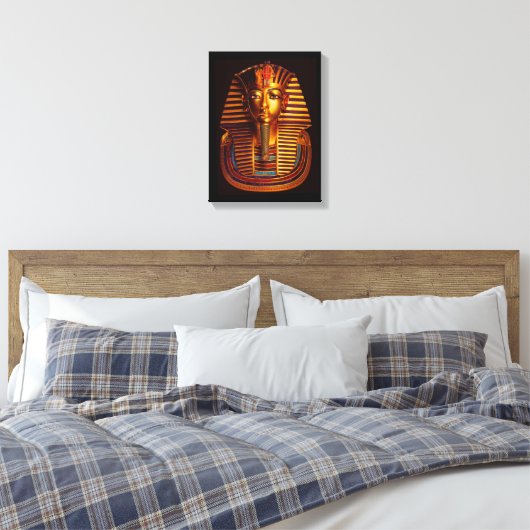 Ancient Egyptisch koning Tutankhamun Gold Burial M Canvas Afdruk (Insitu (Slaapkamer))