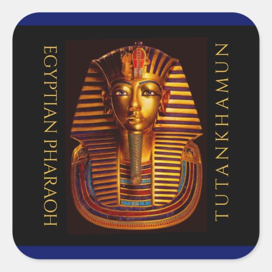 Ancient Egyptisch koning Tutankhamun Gold Burial M Vierkante Sticker (Voorkant)