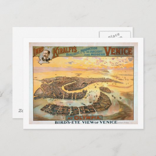 Ancient en modern Venetië op het Uitzicht van Olym Briefkaart (Voorkant / Achterkant)