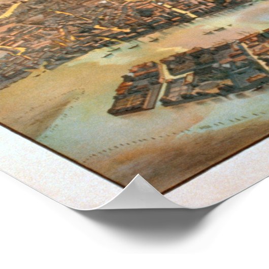 Ancient en modern Venetië op het Uitzicht van Olym Poster (Hoek)