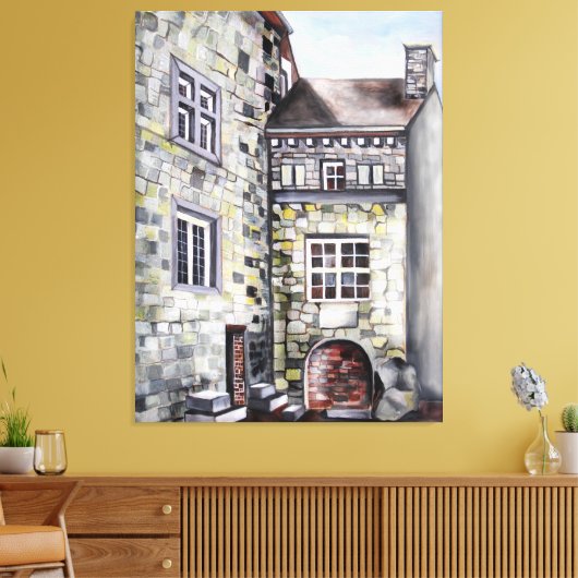 Ancient Frans Castle Provenance in Waterverf Canvas Afdruk (Insitu (Woonkamer))