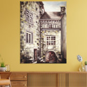 Ancient Frans Castle Provenance in Waterverf Canvas Afdruk (Insitu (Woonkamer))