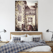 Ancient Frans Castle Provenance in Waterverf Canvas Afdruk (Insitu (Slaapkamer))