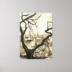 Ancient Frans Provenance in het Bohemen-gebouw met Canvas Afdruk