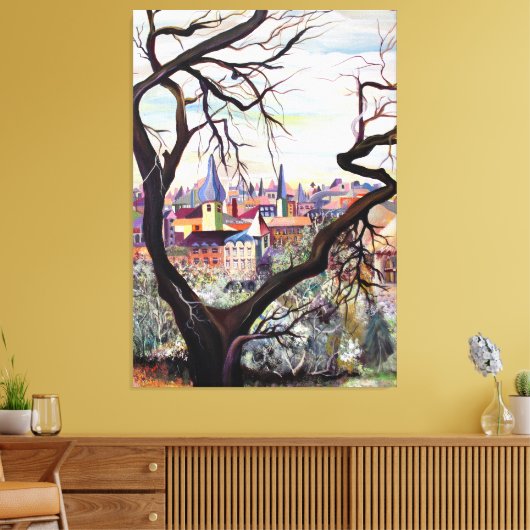 Ancient Frans Provenance in het Bohemen-gebouw met Canvas Afdruk (Insitu (Woonkamer))
