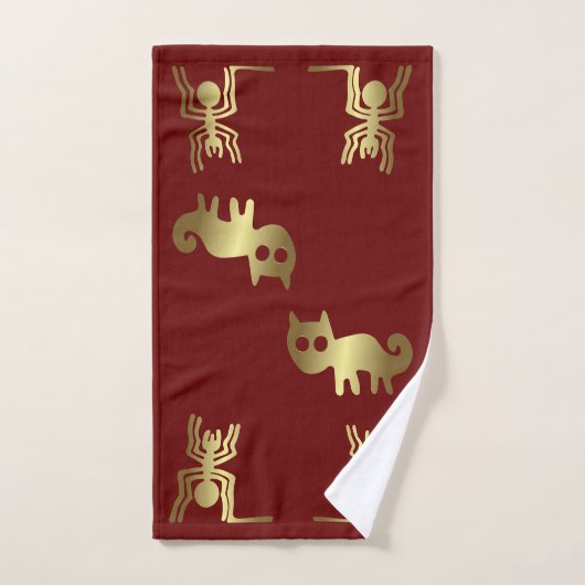 Ancient Geoglyphs Spin and Gold Cat Bad Handdoek (Handdoek)