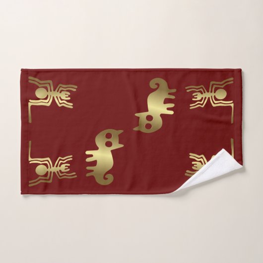 Ancient Geoglyphs Spin and Gold Cat Bad Handdoek (Handdoek)