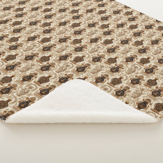 Ancient Greece Toile de Jouy Classic Vases Pattern Sherpa Deken (3/4)