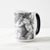 Ancient Greek Poseidon Stone Statue Graphic Magische Mok (Voorkant rechts)