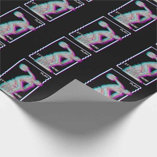 Ancient Grieks beeld Discus Throw Vaporwave Glitch Cadeaupapier (Hoek)