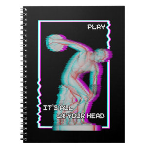 Ancient Grieks beeld Discus Throw Vaporwave Glitch Notitieboek