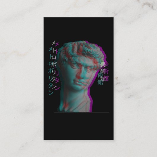 Ancient Grieks beeldhouwwerk Vaporwave Visitekaartje (Voorkant)