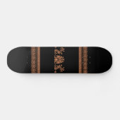 Ancient Grieks stijlzwart en Oranje Floral design Skateboard (Horizontaal)